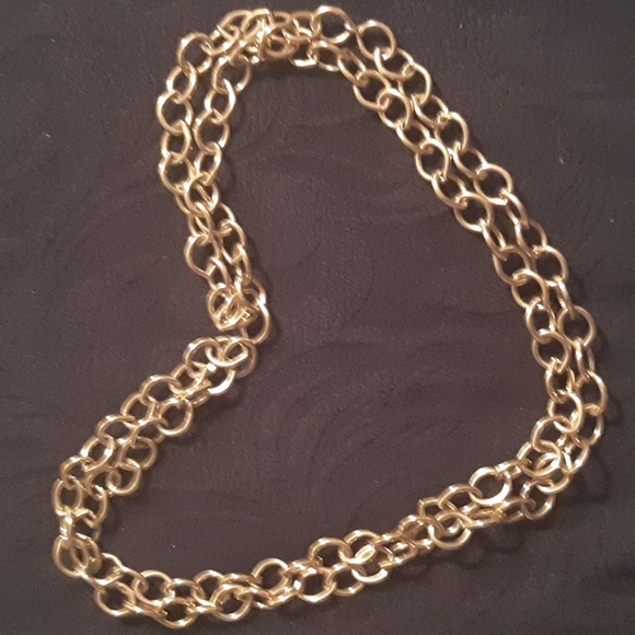 Oversized Conversion Chain/Link Necklace Gold Tone Cable 17½" - Picture 6 of 7